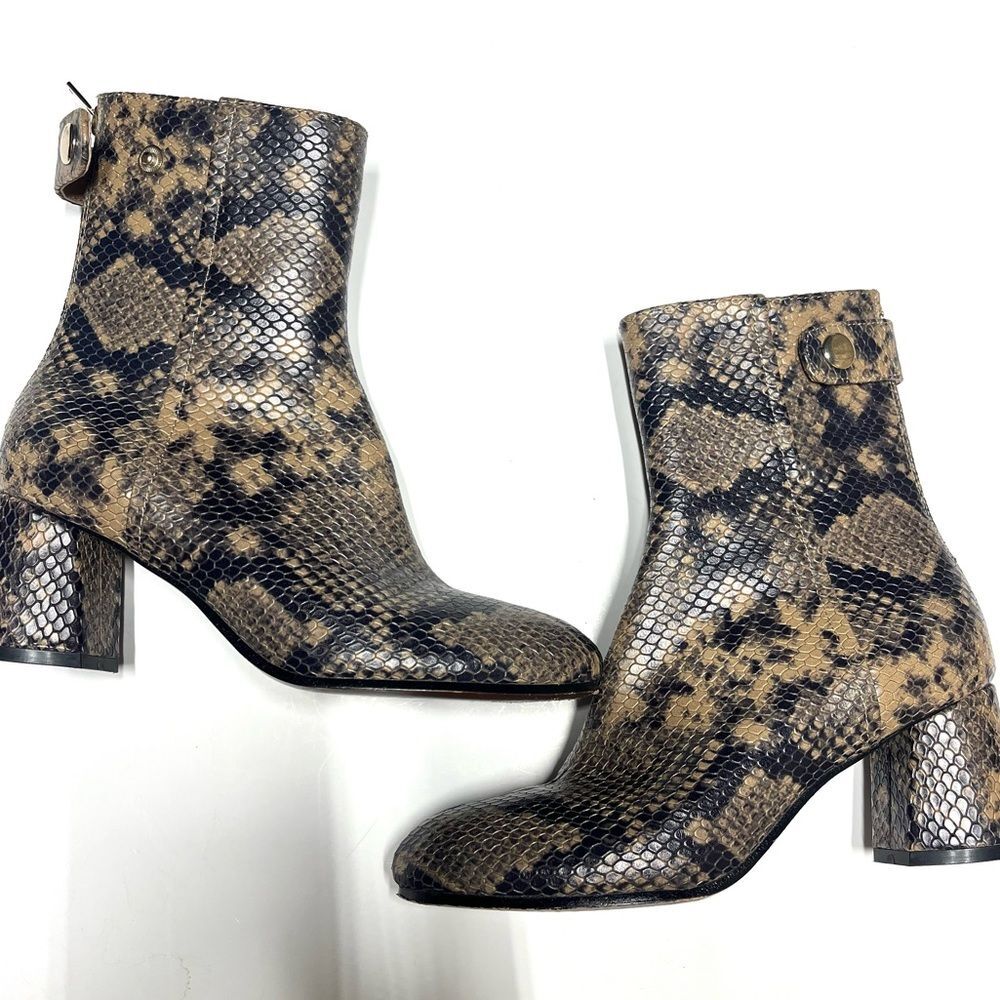 Joie Ramet Leather Boot Python Print In Camel 36.5 - image 5